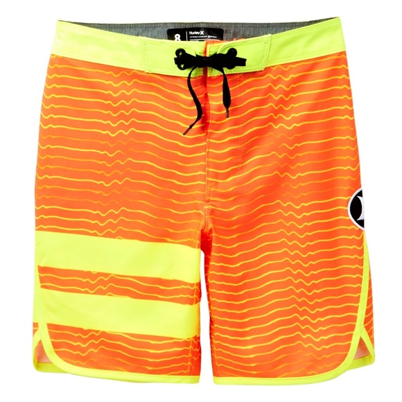 NEW Hurley black pink stripe boys youth swim board shorts swimsuit sz 4 or 7